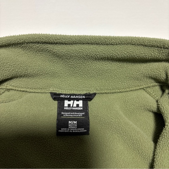 Helly Hansen Olive Green Fleece Zip-Up Lightweight Jacket/Sweater - Picture 4 of 6